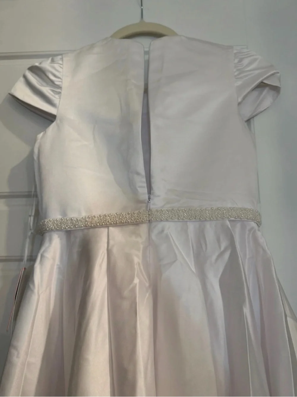 JJs House White Satin Girls' Formal Party Dress